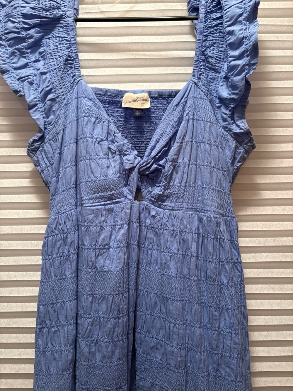 Blue Ruffle Sleeve Maxi Dress - Picture 2 of 3